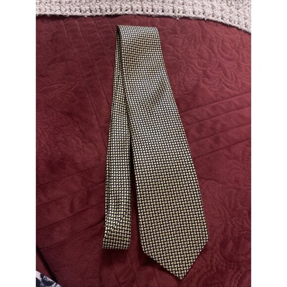 BROOKS BROTHERS M&M m.in.USA All Silk Bronze W/ Herringbone Pattern Men’s Tie EC - Picture 1 of 8